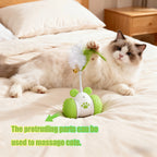 Automatic Cat Laser Toy with Feather Laser Pointer 2 in 1 Interactive Cat Toy with 2 Modes Long Lasting Battery Life USB C