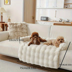 Custom Winter Comfortable Pet Dog Bubble Imitation Rabbit Fur Pet Bed Thickened Warm Anti-Slip Soft Pet Pad Cat Bed Dog Bed