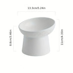 Ergonomic Ceramic Cat Bowl Angled Design for Neck Comfort Supportive Elevated Feeder Pet Dining Solution for Indoor Cats