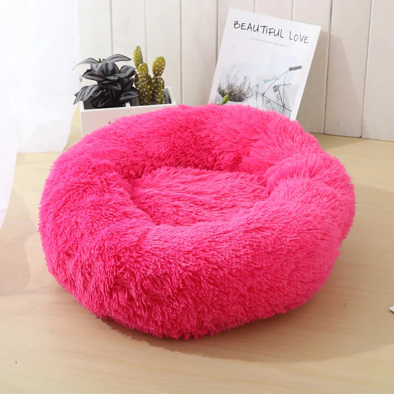 100CM Eco-Friendly Breathable Solid Plush Dog Bed with PP Cotton Material Round Design for Dogs