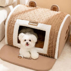 CozyPet Modern Fashion Dog House with Cushion Comfortable Bed for Small Medium Large Dogs Winter Solid Pattern Square PET House