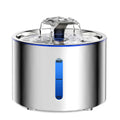 84oz/2.5L Stainless Steel Automatic Cat Water Fountain Auto Power-off Fountain with LED Light Non-slip Mat Pet Water Dispenser
