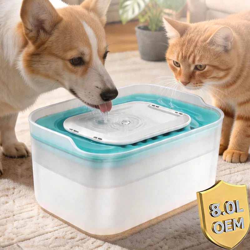 Custom 8L Large Capacity Automatic Cat Water Fountain for Dogs USB Quiet Dog Water Fountain Wholesale Pet Drinking Fountain
