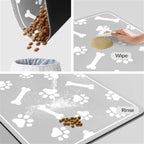 Non Slip Silicone Pet Food Mat Rapid Absorbent Dog Cat Square Bone Shaped Feeding Mat