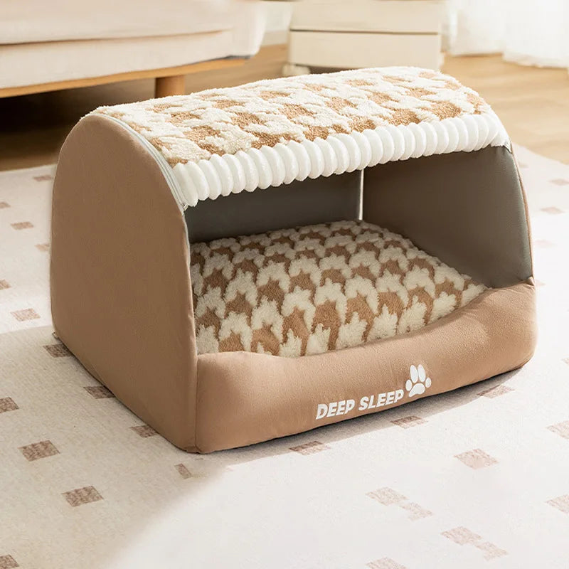 Cozy Dog Beds Indoor Pet House With Soft Mat Dog Cushion Sleeping Comfortable Cat Bed for Small Medium Dogs