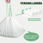 3 Rolls Waste Bags for Neakasa M1Self-Cleaning Cat Litter Box Replaced Waste Bags Automatic Litter Box Liner with Drawstring