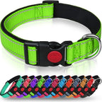 Reflective Personalized Dog Collar with Safety Locking Buckle Adjustable Nylon for Dogs-OEM Custom Logo