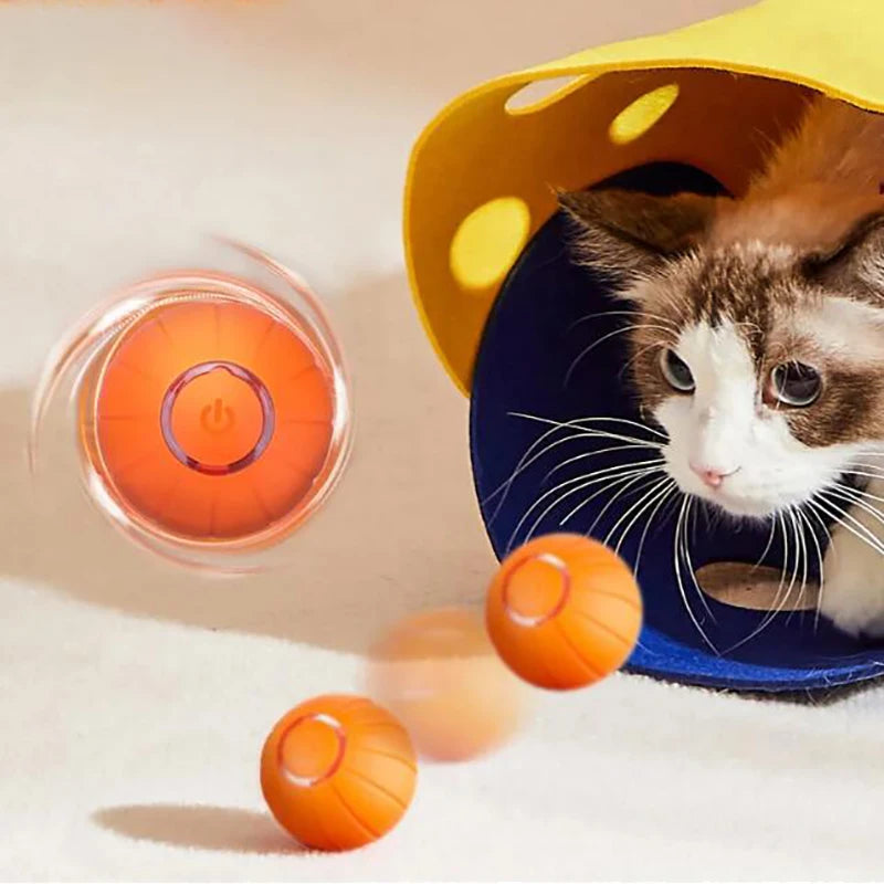 Smart LED Self-Moving Cat Toys Automatic Jumping Cat Ball Interactive Rolling Ball for Cats and Dogs Made of Durable Silicone