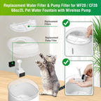 3 Pack Replacement Filters for WF20/CF20 Wireless Pumps Cat Water Fountain Triple Action Pet Fountain Cat Water Fountain Filters
