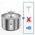Factory Hot 67oz/2L Automatic Cat Water Fountain Stainless Steel Pet Water Dispenser with Flower Effluent Water Level Window
