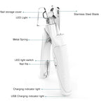 Dog Pets Nail Clippers Trimmers with Safety Guard Cutting Nail File Sharp Blade USB Charging LED Professional Pet Grooming Tools