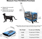 Portable Foldable Pet Carrier with Detachable Wheels Breathable Travel Rolling Dog Carrier for Small Medium Dogs Cats 33 Pounds
