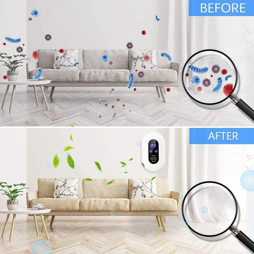 Air Purifier Deodorization Home Air Ionizers Deodorizer with 4 Modes Automatic Timing Function for Rooms Smoke Pet