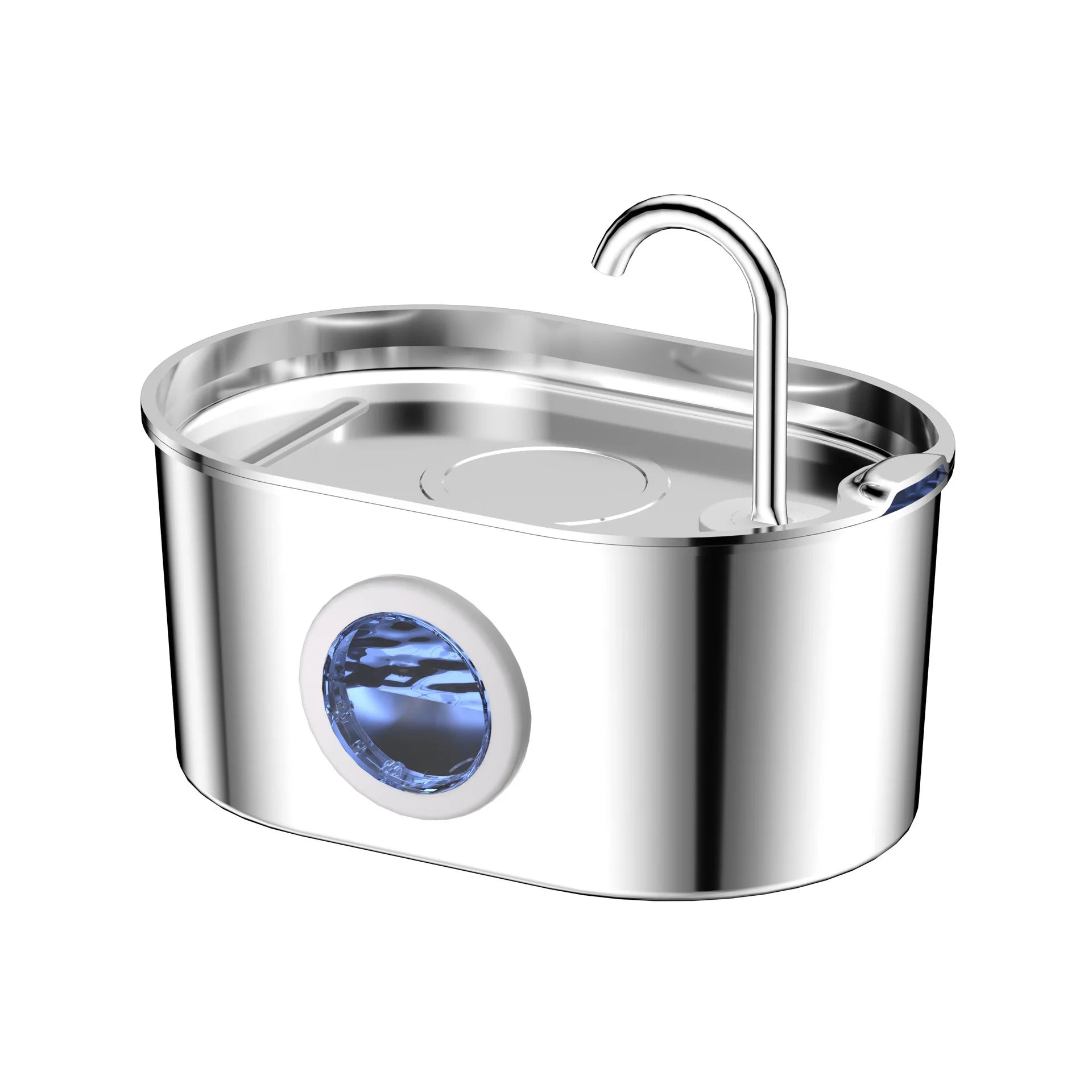 2026 New Custom 2.2L Stainless Steel Automatic Cat Water Fountain with Water Level Window Pet Water Dispenser Cat Products