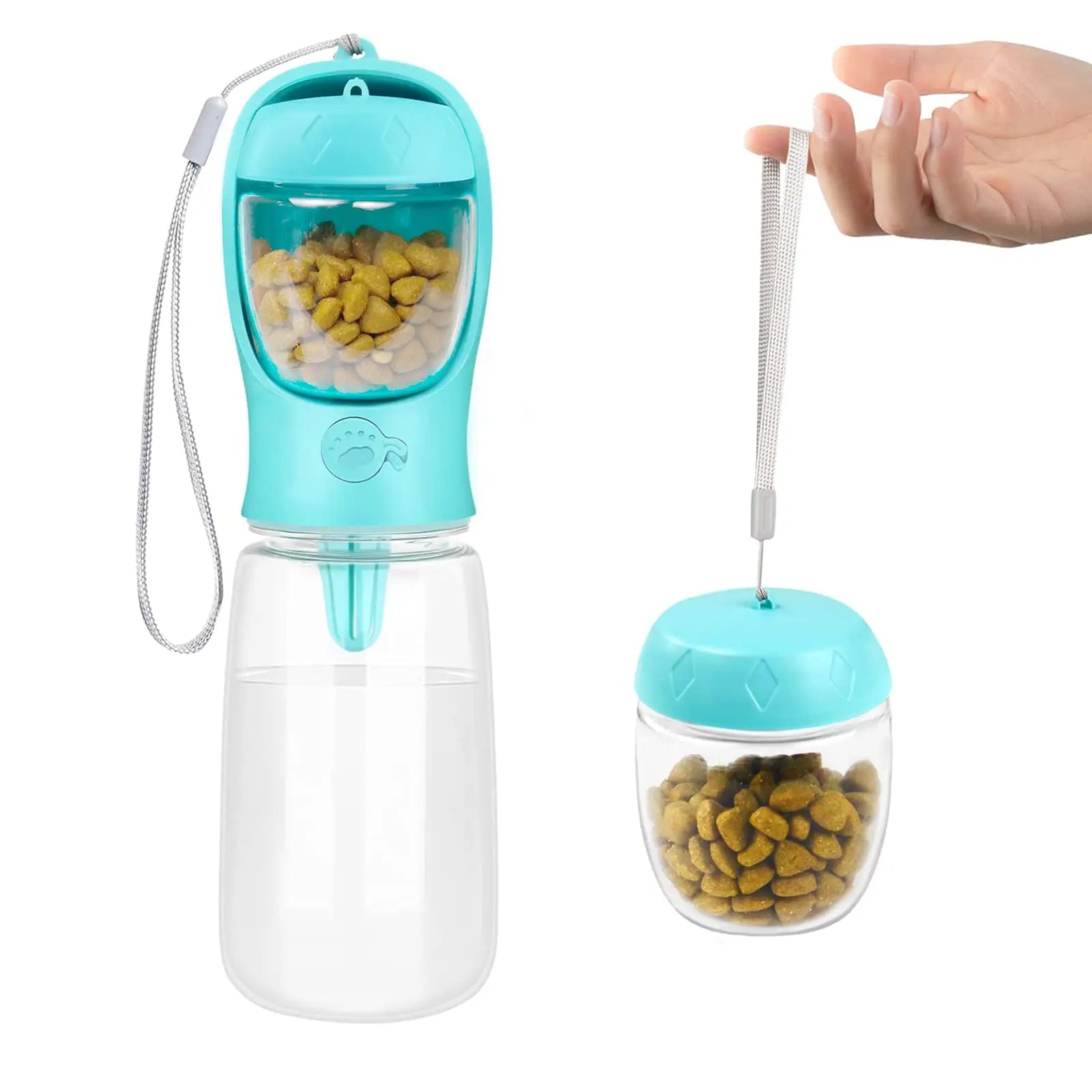 Dog Water Bottle Portable Travel Dog Water Dispenser with Food Container Puppy Drinking Bowl for Outdoor Dog Walking Hiking