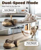 3-in-1 Interactive Cat Toy Indoor Automatic Moving Mouse Cat Toys Self Play with 2pcs Feather Tails for Bored Adult Cats Kittens