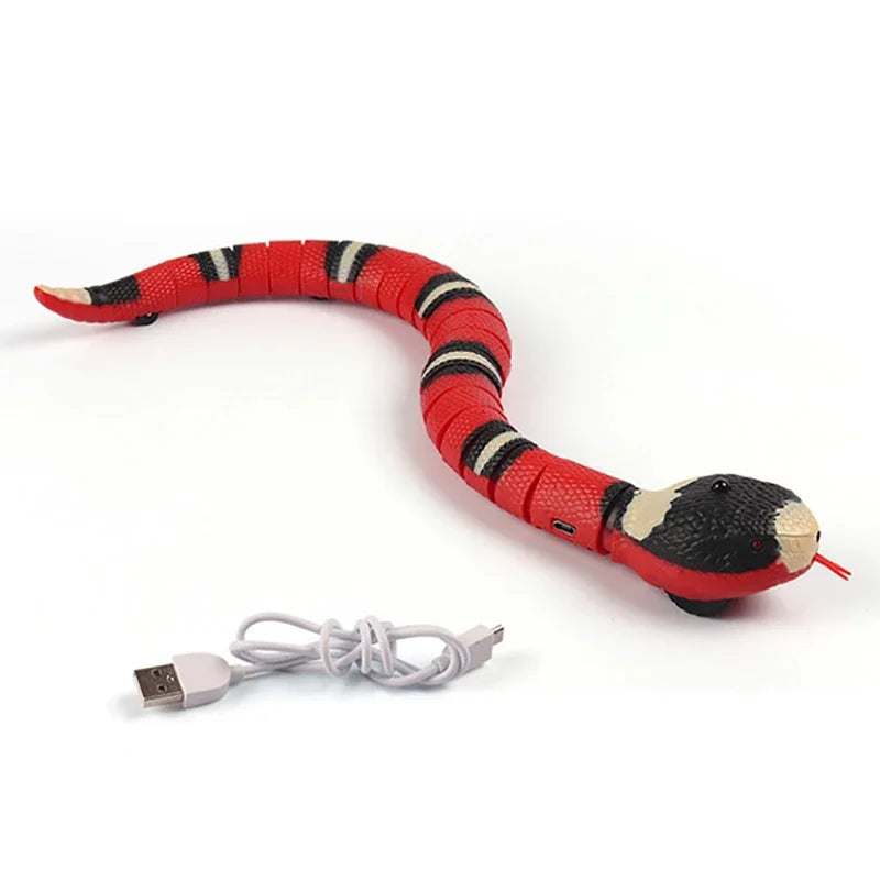 Automatic Cat Toys Interactive Smart Sensing Snake Tease Toys for Cats USB Charging Cat Accessories Game Play Toys