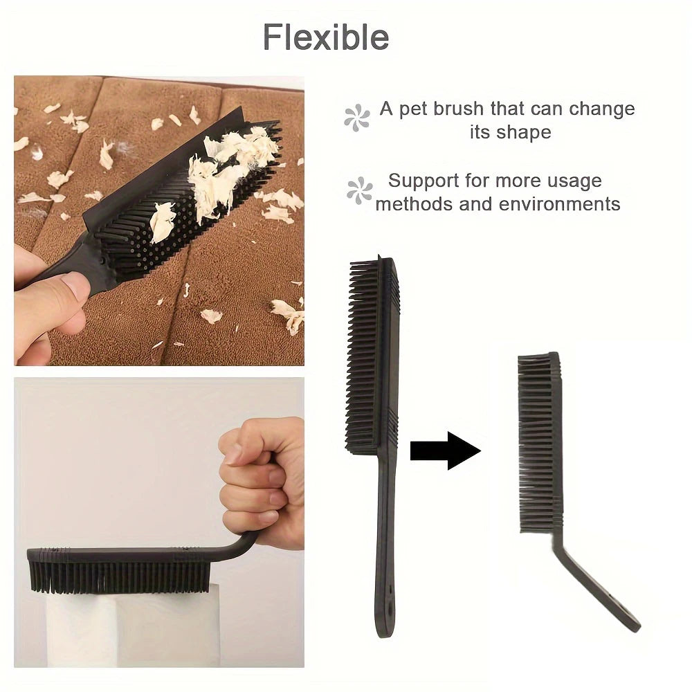 Portable Flexible Plastic Pet Grooming Mitt Roller Dog Hair Remover Brush for Carpets Car Interiors Easy Portable Lint Cleaner