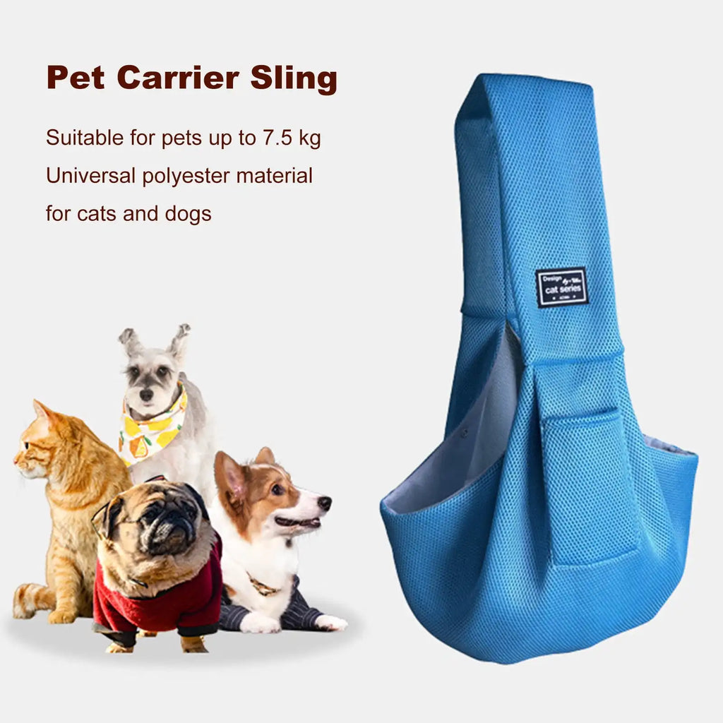 Pet Carrier Sling Breathable Bag Puppy Carrier Purse Hand-Free Dog Sling Carrier with Storage Pockets for Small Dogs Cats