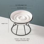 Ceramic Slow Feeder Bowl Basic Bowls for Healthy Eating Protects Cervical Spine Non-Tip Design for Kittens for Small Dog Breeds
