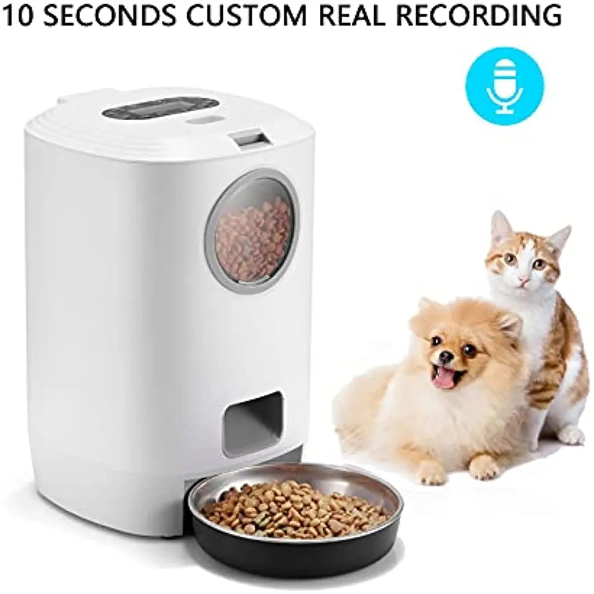 4.5L Automatic Dog Feeder With Vsible Windows Smart Pet Feeder for Cat and Dogs Auto 4 Meals Feeding Button Control Dog Feeder