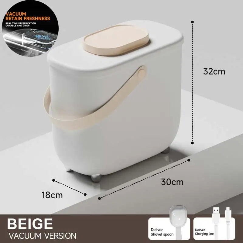10L Intelligent Vacuum Pet Food Storage Bucket With Large Capacity Rechargeable Fresh-Keeping Sealed Container for Cat and Dog