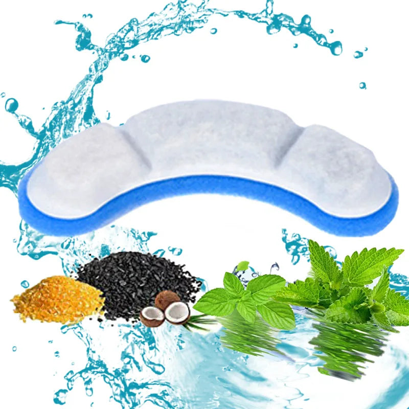 Automatic Cat & Dog Water Dispenser Filters Replacement Pet Fountain Filters with Rounded Bowls Charge Power Source