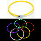 Adjustable LED Glowing Dog Collar Rechargeable Anti-Lost Night Light Harness Luminous Nylon Dog Supplies with Flashing Feature