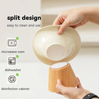 Raised Tilted Cat Food Water Bowl Pet Dog Elevated Drinking Eating Bowls with Wooden Stand Puppy Kitten Feeding Ceramic Cat Bowl