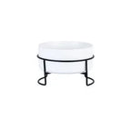 Ceramic Dog Bowls Set Stainless Steel Pet Feeder with Holder Double Bowls for Cats and Small Dogs