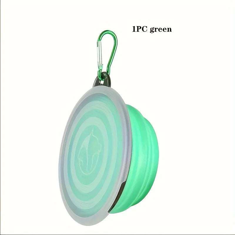 Collapsible Dog Bowl Foldable Pet Bowl with Lid Dog Travel Bowl Portable Foldable Cat Feeder for Pet Walking Parking Camping