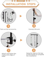 Pet Grooming Table Arm with Clamp and Post Loop Noose Pet Shop No Sit Haunch Holder Grooming Restraint for Small Medium Dogs