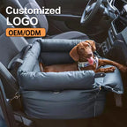 OEM LOGO Soft Stylish Dog Car Seat Cover Non-Slip Luxury Bed Adjustable Straps Removable Washable Cotton-Filled for Safe Travel