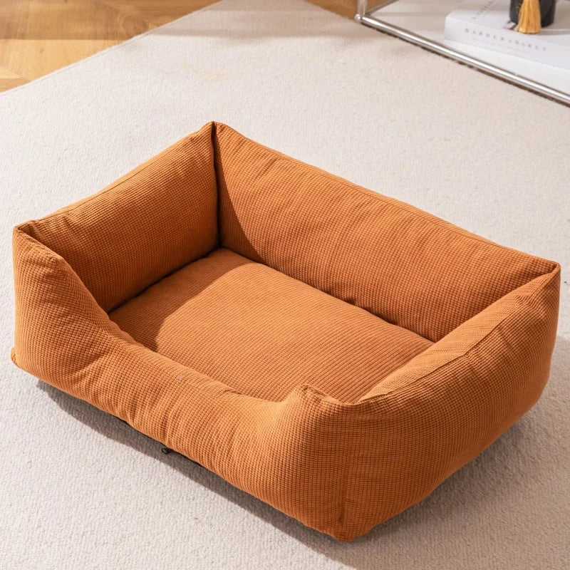 Wholesale Corduroy Removable and Washable Four Season Pet Beds Cat Bed in Stock Deep Sleep for Small Dog Bed Dog Sofa