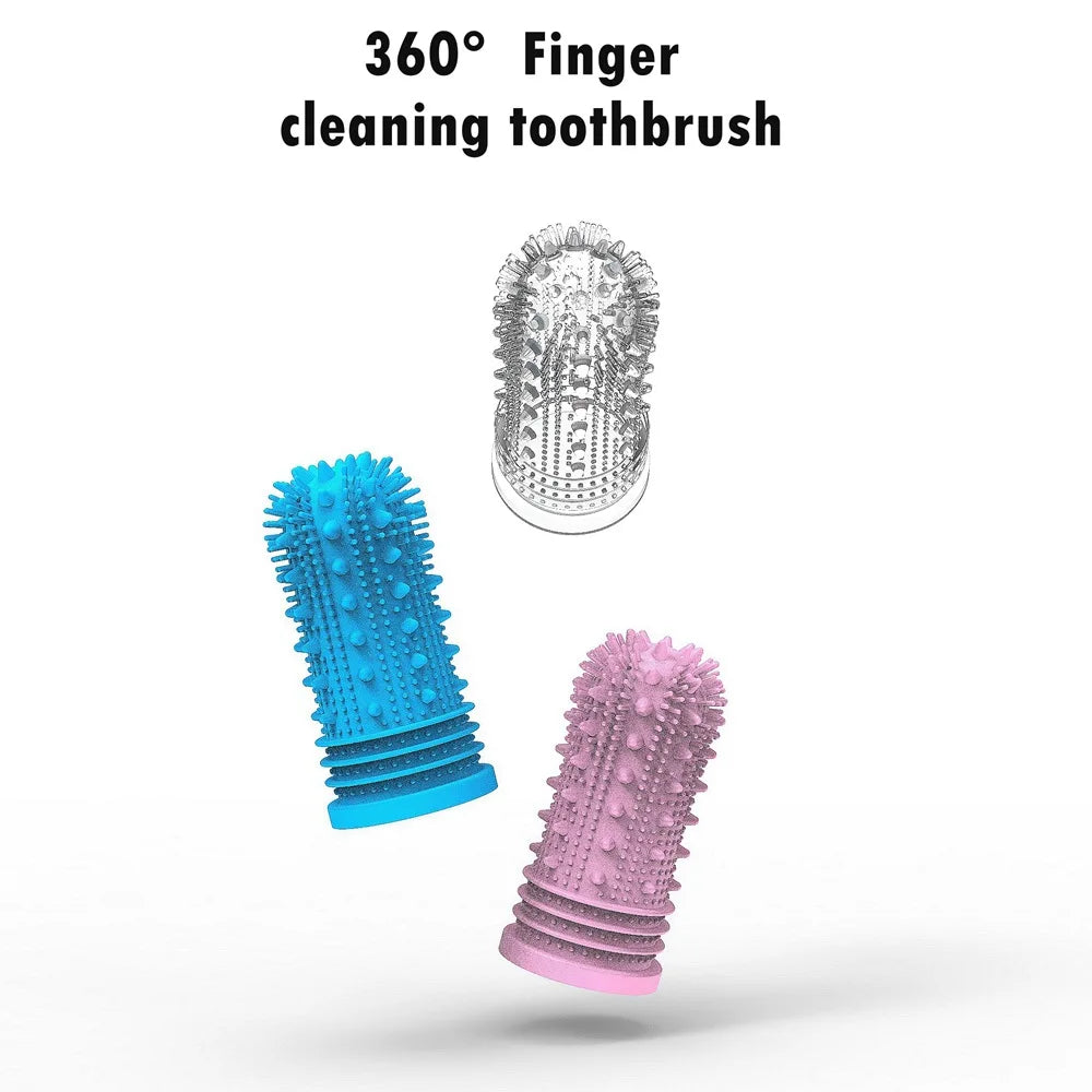 New Sustainable Silicone Pet Finger Toothbrush Non-Toxic Teeth Cleaning Tool for Puppy Dogs Bad Breath Care Dog Brush Pet
