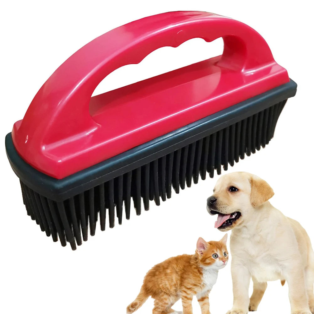 Rubber Pet Hair Removal Brush Silicone Lint Debris Remover for Dog Cleaning and Grooming Efficient Cat Brush
