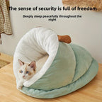 Soft Cat Nest Winter Warm Sleeping Bag Closed Special Cat Mattress Winter Slippers for Small Cats Bed