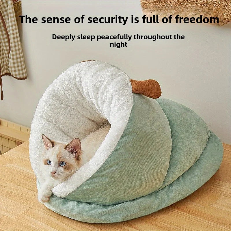 Soft Cat Nest Winter Warm Sleeping Bag Closed Special Cat Mattress Winter Slippers for Small Cats Bed