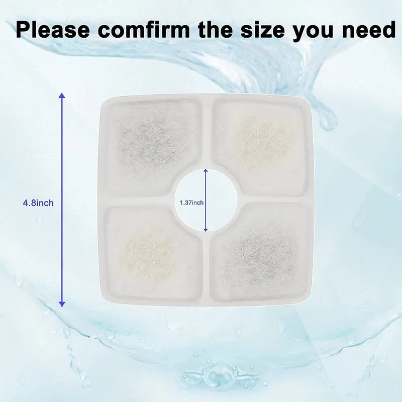 Cat Water Fountain Replacement Filters Triple Filtration System Pet Cat Fountain Filter Replacement for Square Cat Fountain