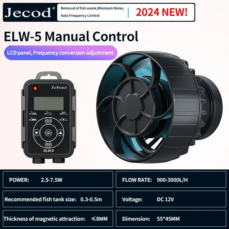 Jebao Wave Pump ELW Aquarium Water Pump Filter Fish Tanks Accessories Ultra Quiet Operation WIFI Wireless Intelligent Wave Maker