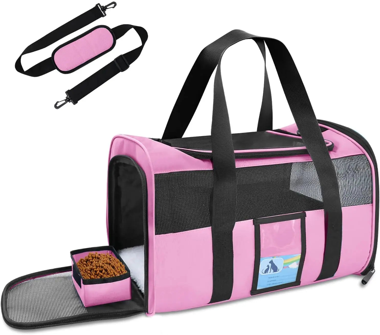 Pet Carrier Airline Approved Cat Carriers for Medium Cats Small Kitty with Soft Mat Foldable Pet Carrier Bag Cat Products