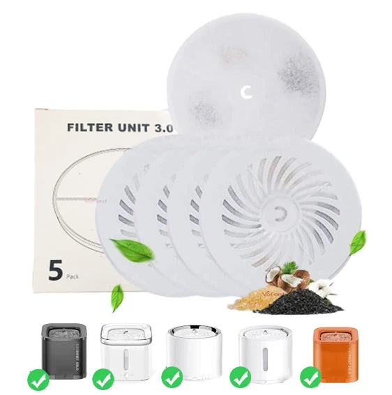 Cat Water Fountain Replacement Filters Units Compatible with PETKIT EVERSWEET 2S,3/3Pro,Solos with Quadruple Filtration System