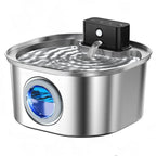 108oz/3.2L Wireless Cat Water Fountain Stainless Steel OEM 4000mah Battery Operated Automatic Pet Water Dispenser 2 1 Portable
