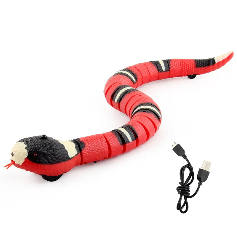 Smart Sensing Snake Cat Toys Interactive Electronic Pet Toys USB Charging Cats Accessories for Pet Game Play Toy Cat