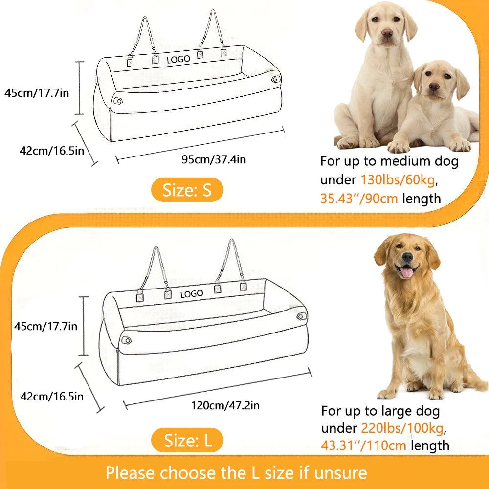 Luxury Dog Car Seat Booster Bed Polyester Comfortable Dog Car Seat Indoor Outdoor Use for Large Size All Breeds Dog Products