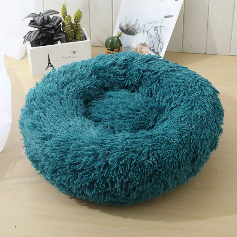 100CM Eco-Friendly Breathable Solid Plush Dog Bed with PP Cotton Material Round Design for Dogs