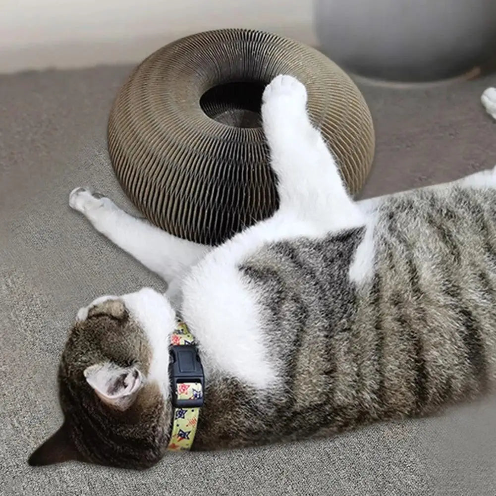 Eco-Friendly Magic Organ Cat Scratching Board with Bell and Grinding Claw Paper Material Climbing Frame for Cats