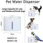 3L Eco-Friendly Plastic Automatic Cat Water Fountain with Water Level Window Replacement Filters Pet Water Dispenser