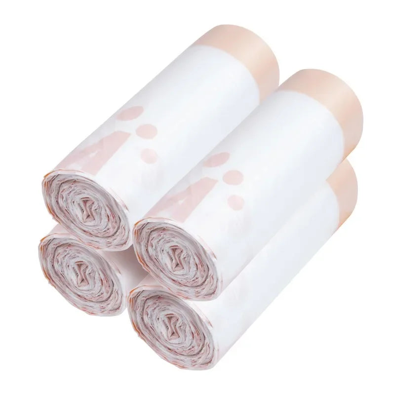 4 Rolls of Easy Clean Pet Waste Bags Automatic Self-Cleaning Cat Litter Box Liner Replacement Trash Bags