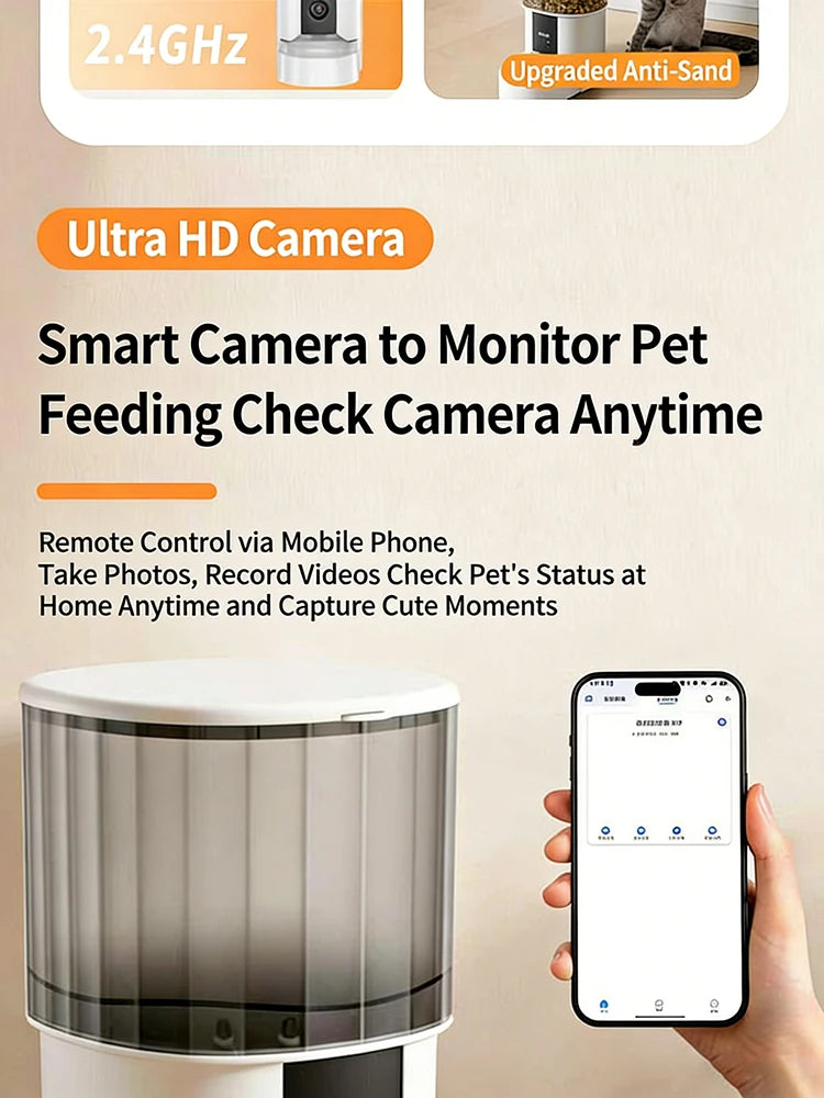 4L Large Capacity Smart Pet Feeder With Camera Automatic Food Dispenser Timing Quantitative APP Remote Accessories